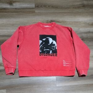 Neon Denim Brand Red Crewneck Graphic Oversized Sweatshirt Size S